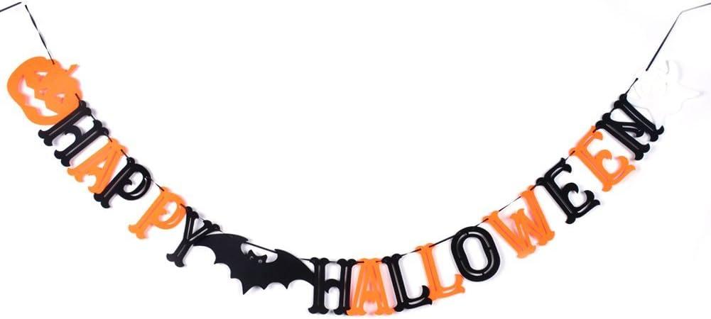 imageSUNBEAUTY Halloween Decoration Kit Party Banner Paper Fans Lanterns Honeycomb Balls for Halloween Party Birthday Event Decorations Black Orange 13Pieces