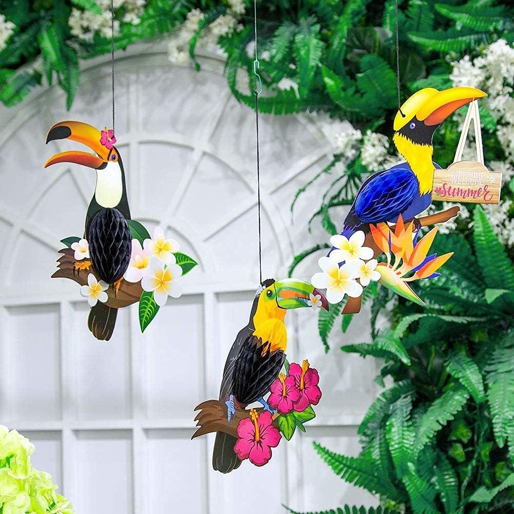 imageSummer Birthday Party Tropical Toucan Birds HangingSUNBEAUTY Decoration Balloons Garlands Cake Topper Hawaiian Beach Kids Birthday Luau Party Supplies