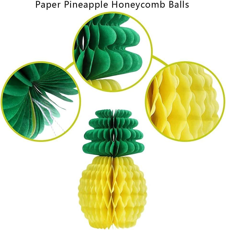 imageTropical Balloons Garland Kit Summer Birthday Party Supplies Aloha Birthday Banner Summer Cupcake Toppers Pineapple Honeycomb Balls for Hawaiian Beach Pool Luau Birthday Party Supplies SUNBEAUTY