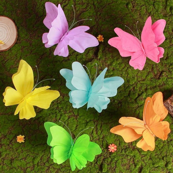 imageParty Butterfly Decorations Black 3D Butterfly Birthday Decoration 4 Pcs Crepe Paper Hanging Decor for Room School Black Theme Flower Party for Garden Dining Table DecorSparkling6