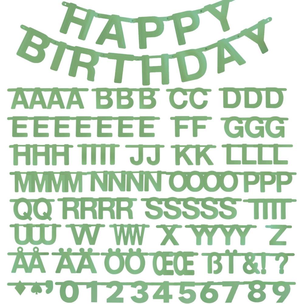 imageSUNBEAUTY 122 Pcs Customizable Letters Summer Banner Fruit Party DIY Banner for Luau Tiki Party Tropical Hawaiian Festival Favors Photo Backdrop Window DecorSage Green