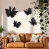 Party Butterfly Decorations, Black 3D Butterfly Birthday Decoration, 4 Pcs Crepe Paper Hanging Decor for Room, School, Black Theme, Flower Party for Garden, Dining Table Decor(Black 4)