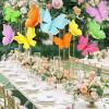 Party Butterfly Decorations, Black 3D Butterfly Birthday Decoration, 4 Pcs Crepe Paper Hanging Decor for Room, School, Black Theme, Flower Party for Garden, Dining Table Decor(Sparkling-6)