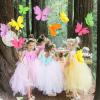 Party Butterfly Decorations, Black 3D Butterfly Birthday Decoration, 4 Pcs Crepe Paper Hanging Decor for Room, School, Black Theme, Flower Party for Garden, Dining Table Decor(Sparkling-6)