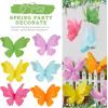 Party Butterfly Decorations, Black 3D Butterfly Birthday Decoration, 4 Pcs Crepe Paper Hanging Decor for Room, School, Black Theme, Flower Party for Garden, Dining Table Decor(Sparkling-6)