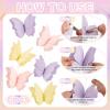 Party Butterfly Decorations, Black 3D Butterfly Birthday Decoration, 4 Pcs Crepe Paper Hanging Decor for Room, School, Black Theme, Flower Party for Garden, Dining Table Decor(Purple Pink Yellow 6)