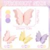 Party Butterfly Decorations, Black 3D Butterfly Birthday Decoration, 4 Pcs Crepe Paper Hanging Decor for Room, School, Black Theme, Flower Party for Garden, Dining Table Decor(Purple Pink Yellow 6)