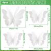 Party Butterfly Decorations, Black 3D Butterfly Birthday Decoration, 4 Pcs Crepe Paper Hanging Decor for Room, School, Black Theme, Flower Party for Garden, Dining Table Decor(White Butterfly – 4)