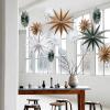 SUNBEAUTY 3 Pcs 12-Pointed Paper Star Brown Grey White Lanterns 12 Inch Christmas Hanging Lamp Shade Wedding Birthday Christmas Home Party Decorations(Brown Grey White)