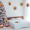 SUNBEAUTY 3 Pcs 12-Pointed Paper Star Brown Grey White Lanterns 12 Inch Christmas Hanging Lamp Shade Wedding Birthday Christmas Home Party Decorations(Brown Log)