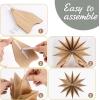 SUNBEAUTY 3 Pcs 12-Pointed Paper Star Brown Grey White Lanterns 12 Inch Christmas Hanging Lamp Shade Wedding Birthday Christmas Home Party Decorations(Brown Grey White)