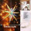 SUNBEAUTY 3 Pcs 12-Pointed Paper Star Brown Grey White Lanterns 12 Inch Christmas Hanging Lamp Shade Wedding Birthday Christmas Home Party Decorations(Colorful Large Stars – 1)