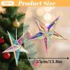 SUNBEAUTY 3 Pcs 12-Pointed Paper Star Brown Grey White Lanterns 12 Inch Christmas Hanging Lamp Shade Wedding Birthday Christmas Home Party Decorations(Colorful Stars – 3)
