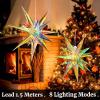 SUNBEAUTY 3 Pcs 12-Pointed Paper Star Brown Grey White Lanterns 12 Inch Christmas Hanging Lamp Shade Wedding Birthday Christmas Home Party Decorations(Colorful Large Stars – 1)