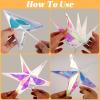 SUNBEAUTY 3 Pcs 12-Pointed Paper Star Brown Grey White Lanterns 12 Inch Christmas Hanging Lamp Shade Wedding Birthday Christmas Home Party Decorations(Colorful Stars – 3)