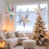 SUNBEAUTY 3 Pcs 12-Pointed Paper Star Brown Grey White Lanterns 12 Inch Christmas Hanging Lamp Shade Wedding Birthday Christmas Home Party Decorations(Colorful Stars – 3)