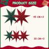 SUNBEAUTY 3 Pcs 12-Pointed Paper Star Brown Grey White Lanterns 12 Inch Christmas Hanging Lamp Shade Wedding Birthday Christmas Home Party Decorations(Flocking Stars – 5)