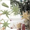 SUNBEAUTY 3 Pcs 12-Pointed Paper Star Brown Grey White Lanterns 12 Inch Christmas Hanging Lamp Shade Wedding Birthday Christmas Home Party Decorations(Grayish Green)