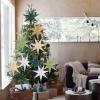 SUNBEAUTY 3 Pcs 12-Pointed Paper Star Brown Grey White Lanterns 12 Inch Christmas Hanging Lamp Shade Wedding Birthday Christmas Home Party Decorations(Grayish Green)
