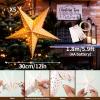 SUNBEAUTY 3 Pcs 12-Pointed Paper Star Brown Grey White Lanterns 12 Inch Christmas Hanging Lamp Shade Wedding Birthday Christmas Home Party Decorations(Hollow White Stars – 5)