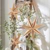 SUNBEAUTY 3 Pcs 12-Pointed Paper Star Brown Grey White Lanterns 12 Inch Christmas Hanging Lamp Shade Wedding Birthday Christmas Home Party Decorations(Hot Brown Stars – 3)