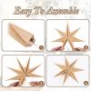 SUNBEAUTY 3 Pcs 12-Pointed Paper Star Brown Grey White Lanterns 12 Inch Christmas Hanging Lamp Shade Wedding Birthday Christmas Home Party Decorations(Hot Brown Stars – 3)