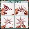 SUNBEAUTY 3 Pcs 12-Pointed Paper Star Brown Grey White Lanterns 12 Inch Christmas Hanging Lamp Shade Wedding Birthday Christmas Home Party Decorations(Red White Stars – 5)