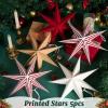 SUNBEAUTY 3 Pcs 12-Pointed Paper Star Brown Grey White Lanterns 12 Inch Christmas Hanging Lamp Shade Wedding Birthday Christmas Home Party Decorations(Red White Stars – 5)
