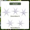 SUNBEAUTY 3 Pcs 12-Pointed Paper Star Brown Grey White Lanterns 12 Inch Christmas Hanging Lamp Shade Wedding Birthday Christmas Home Party Decorations(White Sd – 5)