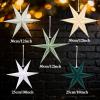 SUNBEAUTY 3 Pcs 12-Pointed Paper Star Brown Grey White Lanterns 12 Inch Christmas Hanging Lamp Shade Wedding Birthday Christmas Home Party Decorations(WGG Stars – 5)