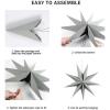 SUNBEAUTY 3 Pcs 9-Pointed White Paper Star Lanterns 12 Inch Hanging Lampshade Wedding Birthday Christmas Home Party Decoration(Black)