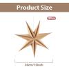 SUNBEAUTY 3 Pcs 9-Pointed White Paper Star Lanterns 12 Inch Hanging Lampshade Wedding Birthday Christmas Home Party Decoration(Natural)