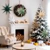 SUNBEAUTY 3 Pcs 9-Pointed White Paper Star Lanterns 12 Inch Hanging Lampshade Wedding Birthday Christmas Home Party Decoration(Sage Green)