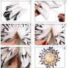 SUNBEAUTY 3 Pcs 9-Pointed White Paper Star Lanterns 12 Inch Hanging Lampshade Wedding Birthday Christmas Home Party Decoration(White Black)