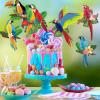 SUNBEAUTY 6 Pieces Tropical Birds Honeycomb Paper Cutouts Hawaiian Tropical Parrot Toucan Honeycomb Luau Summer Party Hanging Decorations for Beach Tiki Bar Party Decor Classroom Home Supplies