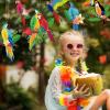 SUNBEAUTY 6 Pieces Tropical Birds Honeycomb Paper Cutouts Hawaiian Tropical Parrot Toucan Honeycomb Luau Summer Party Hanging Decorations for Beach Tiki Bar Party Decor Classroom Home Supplies