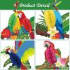 SUNBEAUTY 6 Pieces Tropical Birds Honeycomb Paper Cutouts Hawaiian Tropical Parrot Toucan Honeycomb Luau Summer Party Hanging Decorations for Beach Tiki Bar Party Decor Classroom Home Supplies
