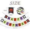 SUNBEAUTY 90 Pcs Halloween Balloon Arch Garland Kit with Happy Birthday Banner 3D PVC Bats for Kids Birthday Halloween Party Baby Shower Decorations Supplies