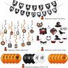 SUNBEAUTY Halloween Fireplace Decor 46pcs Halloween Table Decorations for Home Horror Party Decorations Indoor Halloween Banner Mantel Scarf,Table Runner,lampshade for Party Decor