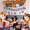 SUNBEAUTY Halloween Fireplace Decor 46pcs Halloween Table Decorations for Home Horror Party Decorations Indoor Halloween Banner Mantel Scarf,Table Runner,lampshade for Party Decor