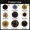 SUNBEAUTY Teal & Gold Party Decorations – Paper Fans, Tissue Pom Poms, Happy Birthday Banner for Baby Showers & Women’s 30th/40th Birthdays(Gold Black)