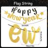 SUNBEAUTY Teal & Gold Party Decorations – Paper Fans, Tissue Pom Poms, Happy Birthday Banner for Baby Showers & Women’s 30th/40th Birthdays(Gold Black)