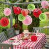 SUNBEAUTY Teal & Gold Party Decorations – Paper Fans, Tissue Pom Poms, Happy Birthday Banner for Baby Showers & Women’s 30th/40th Birthdays(Strawberry)