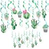 SUNBEAUTY Teal & Gold Party Decorations – Paper Fans, Tissue Pom Poms, Happy Birthday Banner for Baby Showers & Women’s 30th/40th Birthdays(Teal Green)
