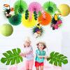 SUNBEAUTY Toucan Bird Decor Tropical Summer Party Decorations Hawaiian Luau Tiki Party Supply Palm Leaves Paper Fan Lantern Set (Toucan Bird Kit)