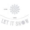SUNBEAUTY Winter Wonderland Banners Silver Glittery Snowflake Banner Let It Snow Sign Banner Snowflake Christmas Hanging Decor for Holiday Wall Decor Winter Baby Shower Christmas Frozen Party Supplies(Silver Blue)