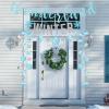 SUNBEAUTY Winter Wonderland Banners Silver Glittery Snowflake Banner Let It Snow Sign Banner Snowflake Christmas Hanging Decor for Holiday Wall Decor Winter Baby Shower Christmas Frozen Party Supplies(Winter Wonderland)