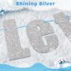 SUNBEAUTY Winter Wonderland Banners Silver Glittery Snowflake Banner Let It Snow Sign Banner Snowflake Christmas Hanging Decor for Holiday Wall Decor Winter Baby Shower Christmas Frozen Party Supplies(Snow Sliver  Blue)