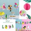 Summer Hawaiian Party Decoration Parrot Honeycomb Hanging Paper Fans Pineapple Aloha Banner for Hawaiian Luau Beach Birthday Wedding Party Supplies SUNBEAUTY