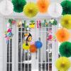 Summer Hawaiian Party Decoration Parrot Honeycomb Hanging Paper Fans Pineapple Aloha Banner for Hawaiian Luau Beach Birthday Wedding Party Supplies SUNBEAUTY